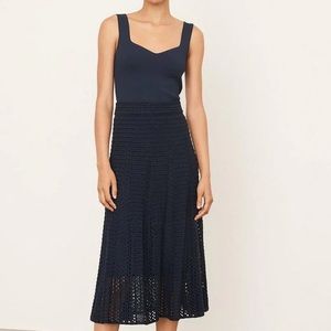 💝MYNE:)💐🦋 🔥💙SOLD OUT! Vince Godet Crochet Midi Skirt in SATURATED NAVY size XXS!